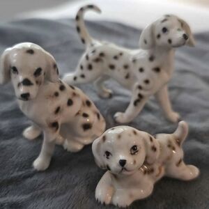 MCM Vintage Dalmatian Ceramic Porcelain Figurines Set